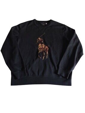 Polo Ralph Lauren Large Camo Graphic Black Sweat Shirt